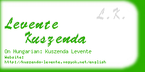 levente kuszenda business card